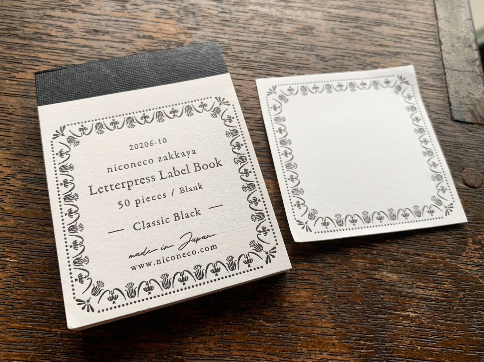 [Letterpress printing] Label book Vol.2 (Classic Black) niconeco collaboration 