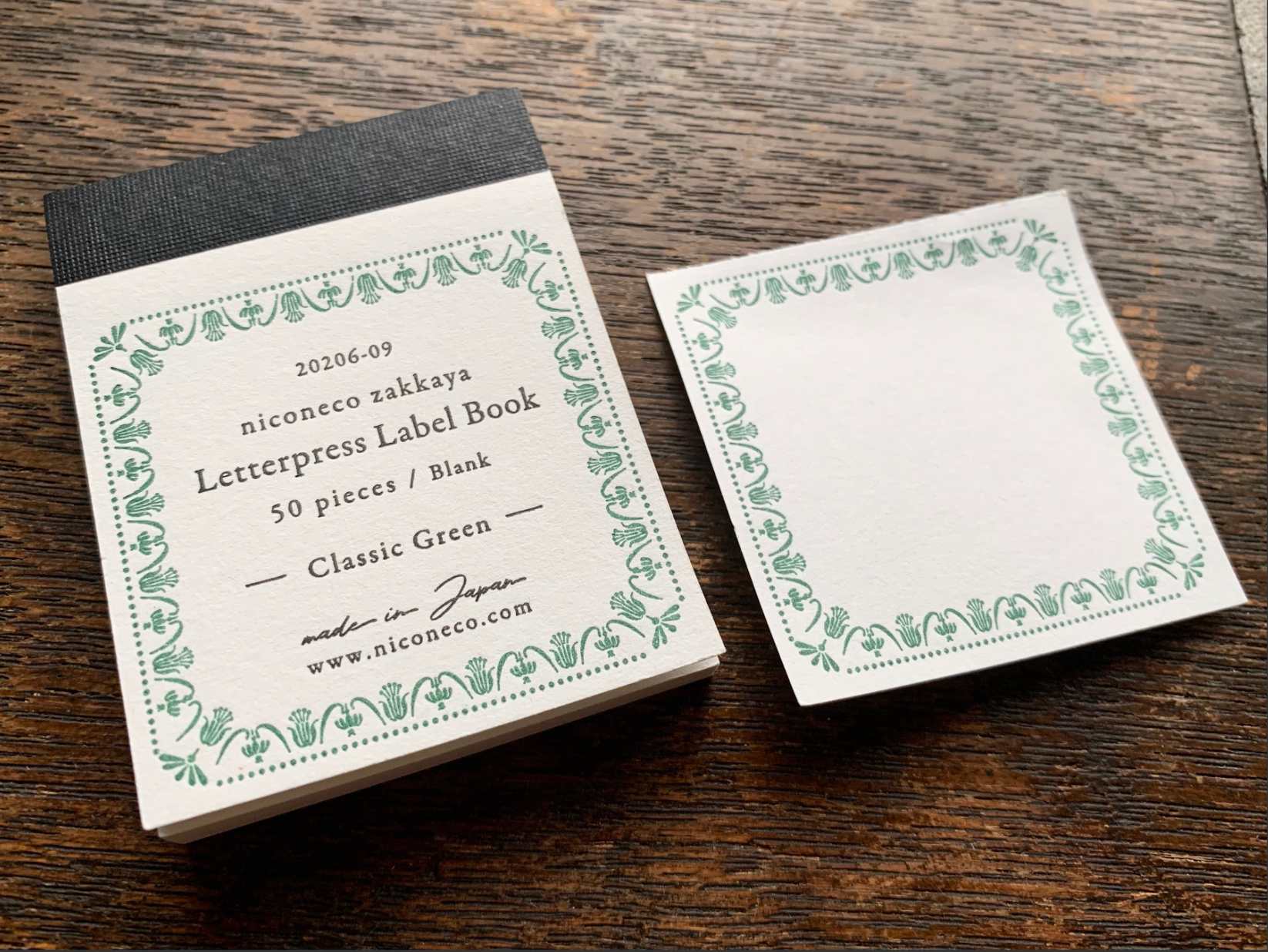 [Letterpress printing] Label book Vol.2 (Classic green) niconeco collaboration