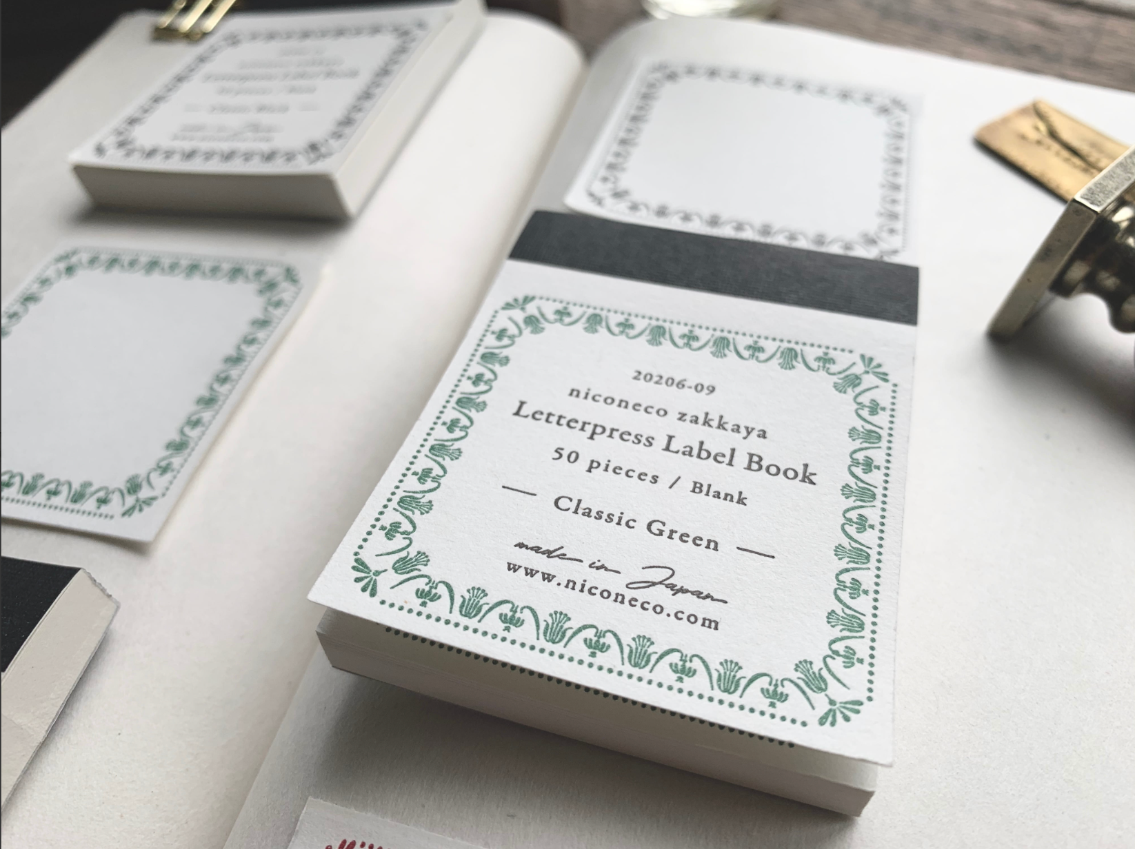 [Letterpress printing] Label book Vol.2 (Classic green) niconeco collaboration