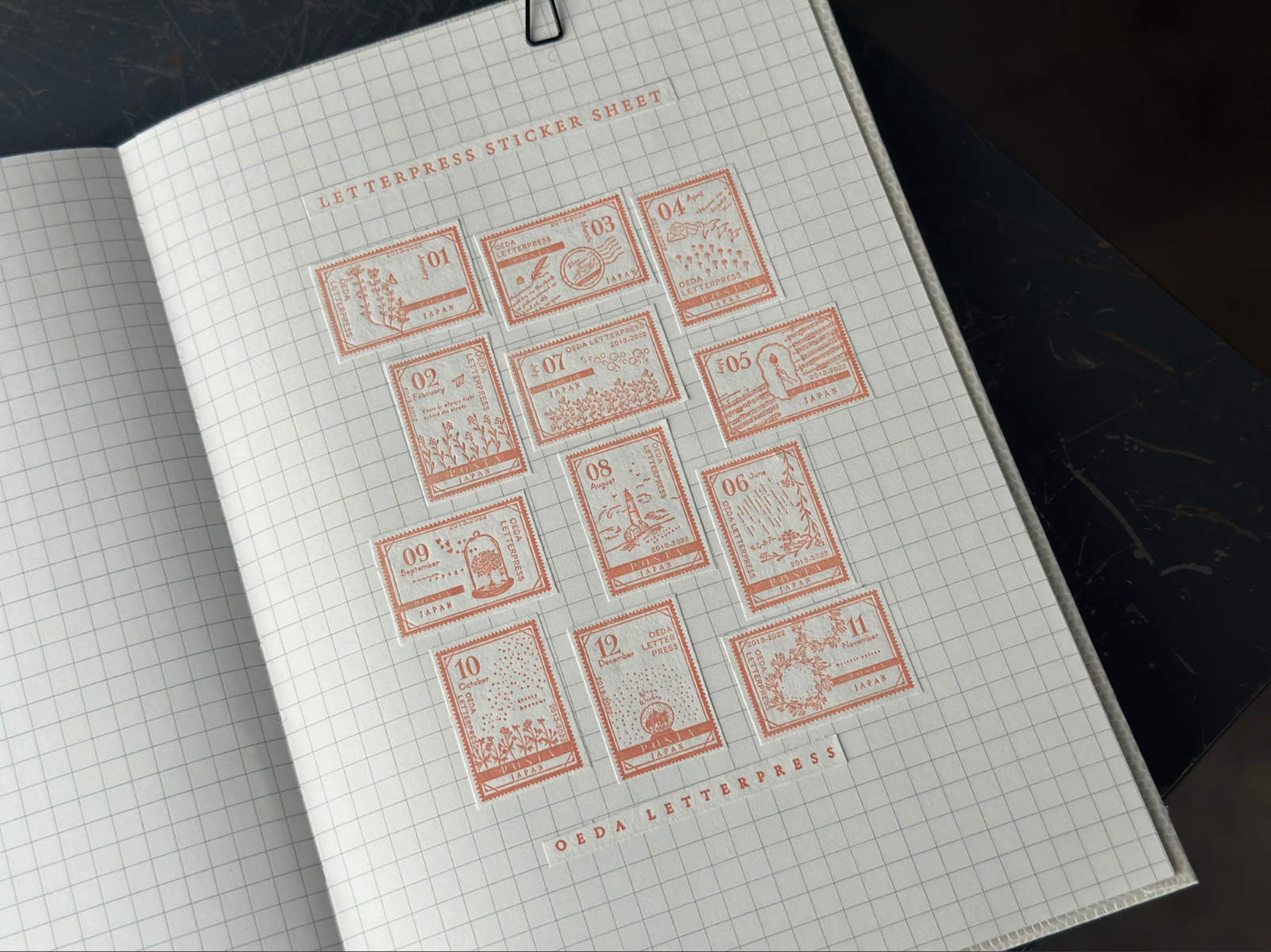 OEDA LETTERPRESS Sticker Sheet - Stamp (Limited Edition)