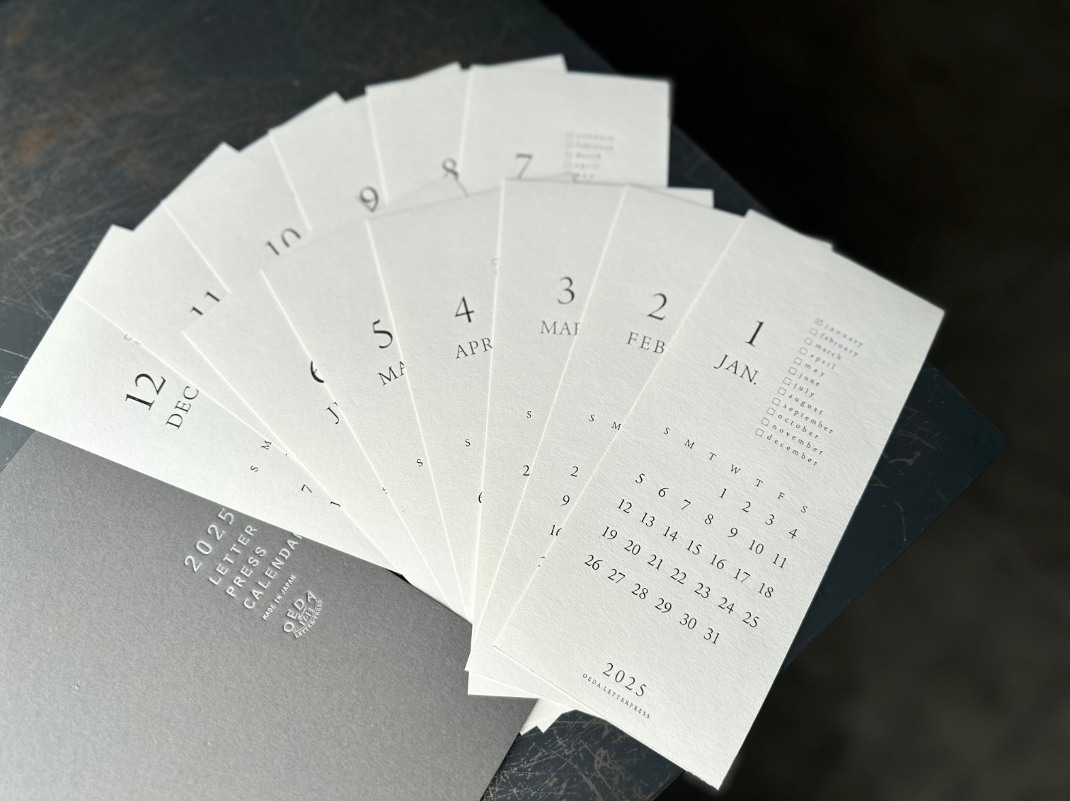 LETTERPRESS CALENDAR 2025