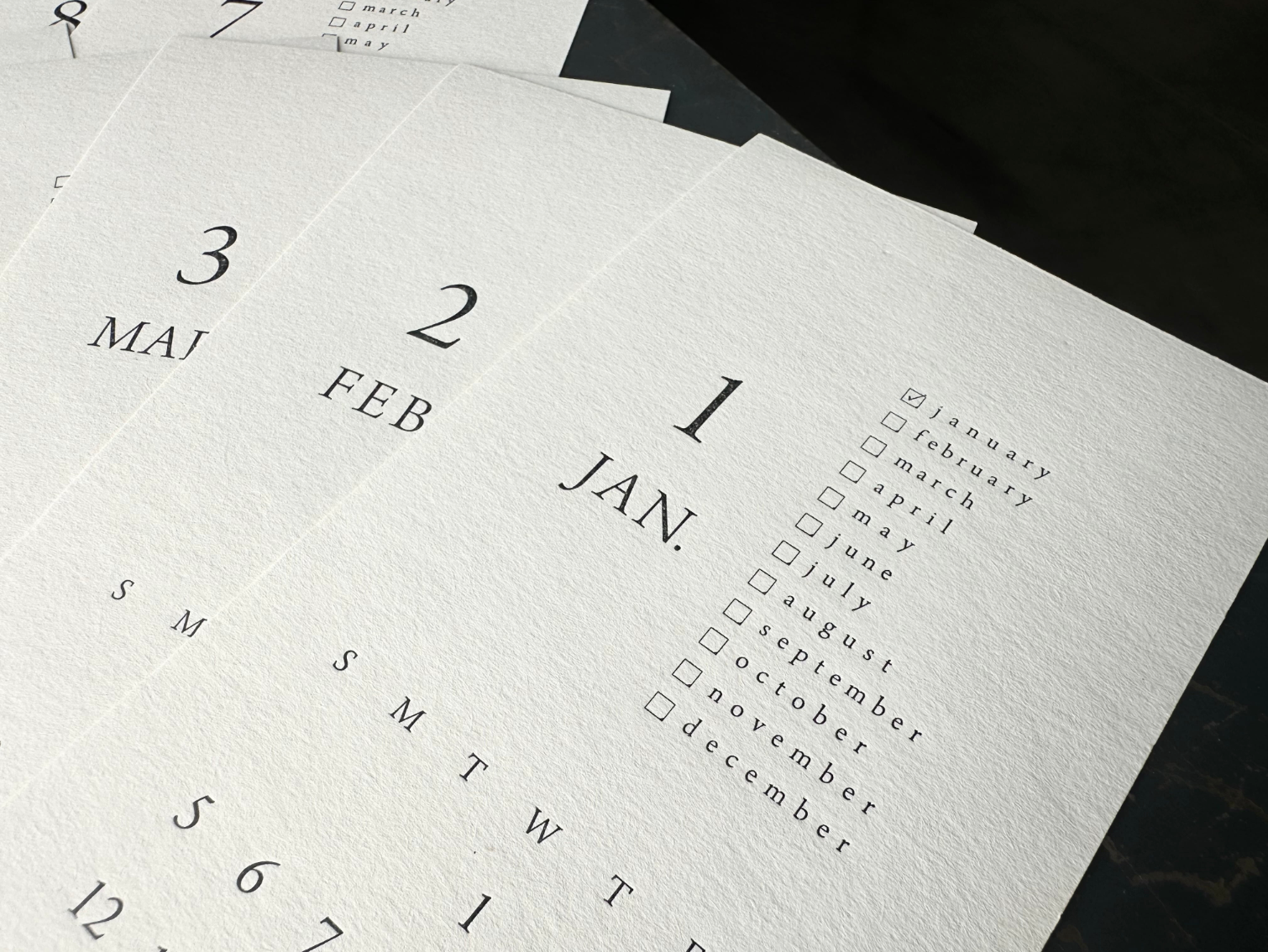 "NEW" LETTERPRESS CALENDAR 2025