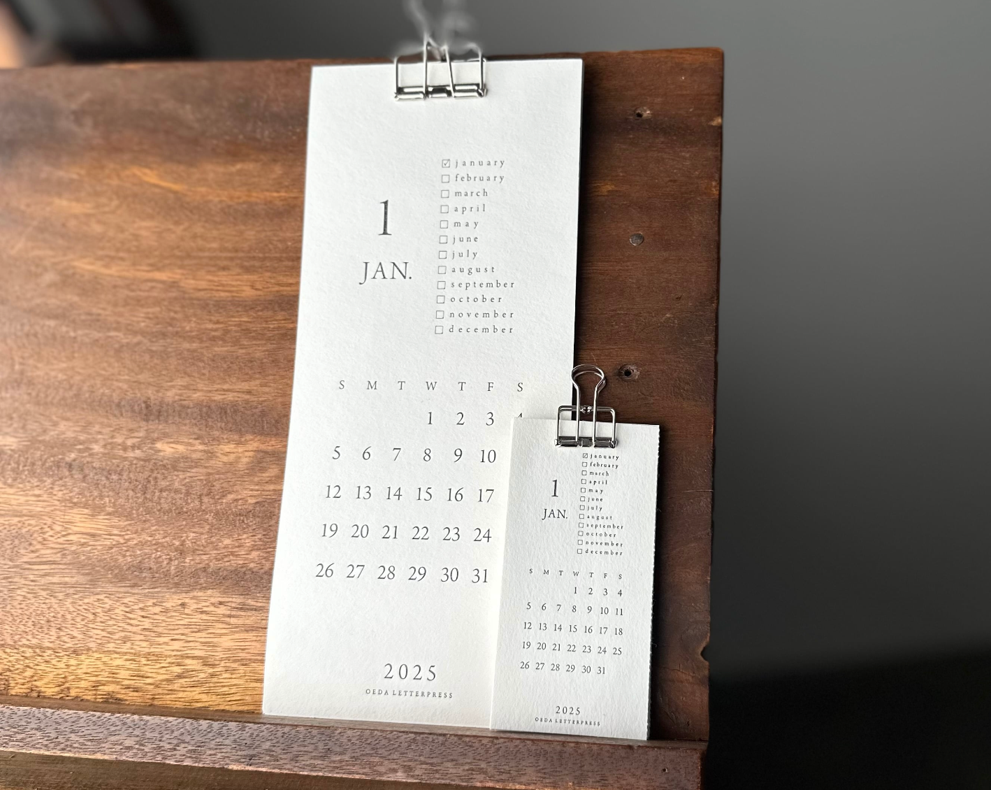 "NEW" LETTERPRESS CALENDAR 2025