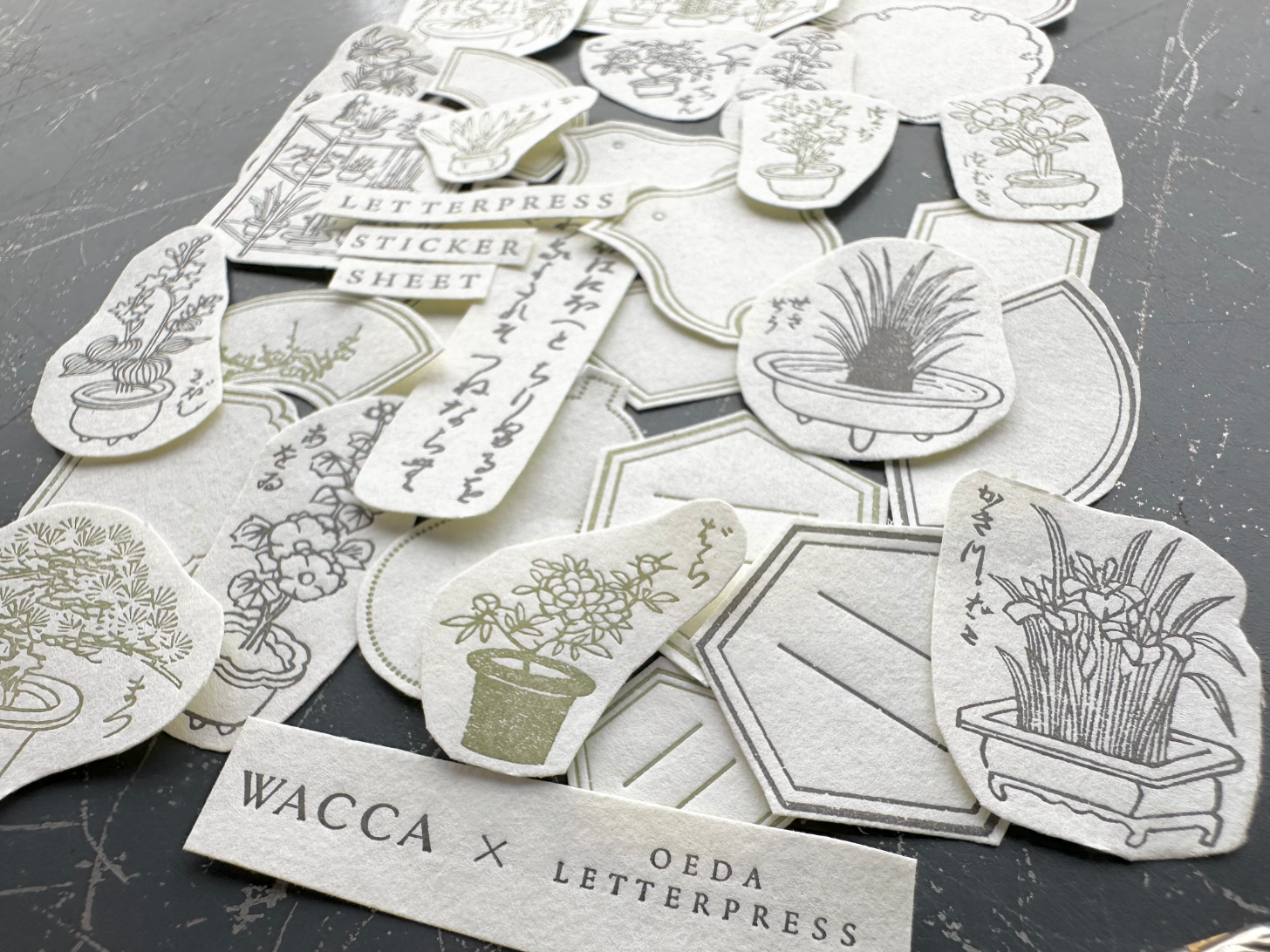 ”NEW" "WACCA JAPAN コラボ" LETTERPRESS sticker sheet【EDO GARDENING】