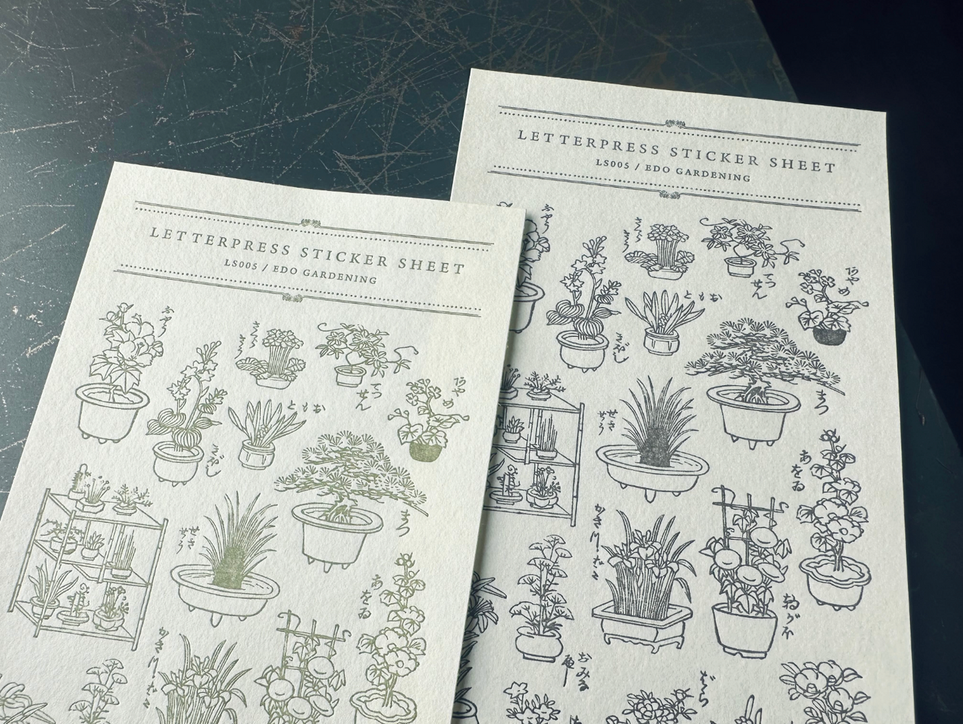 OEDA LETTERPRESS Sticker Sheet - Edo Gardening Green