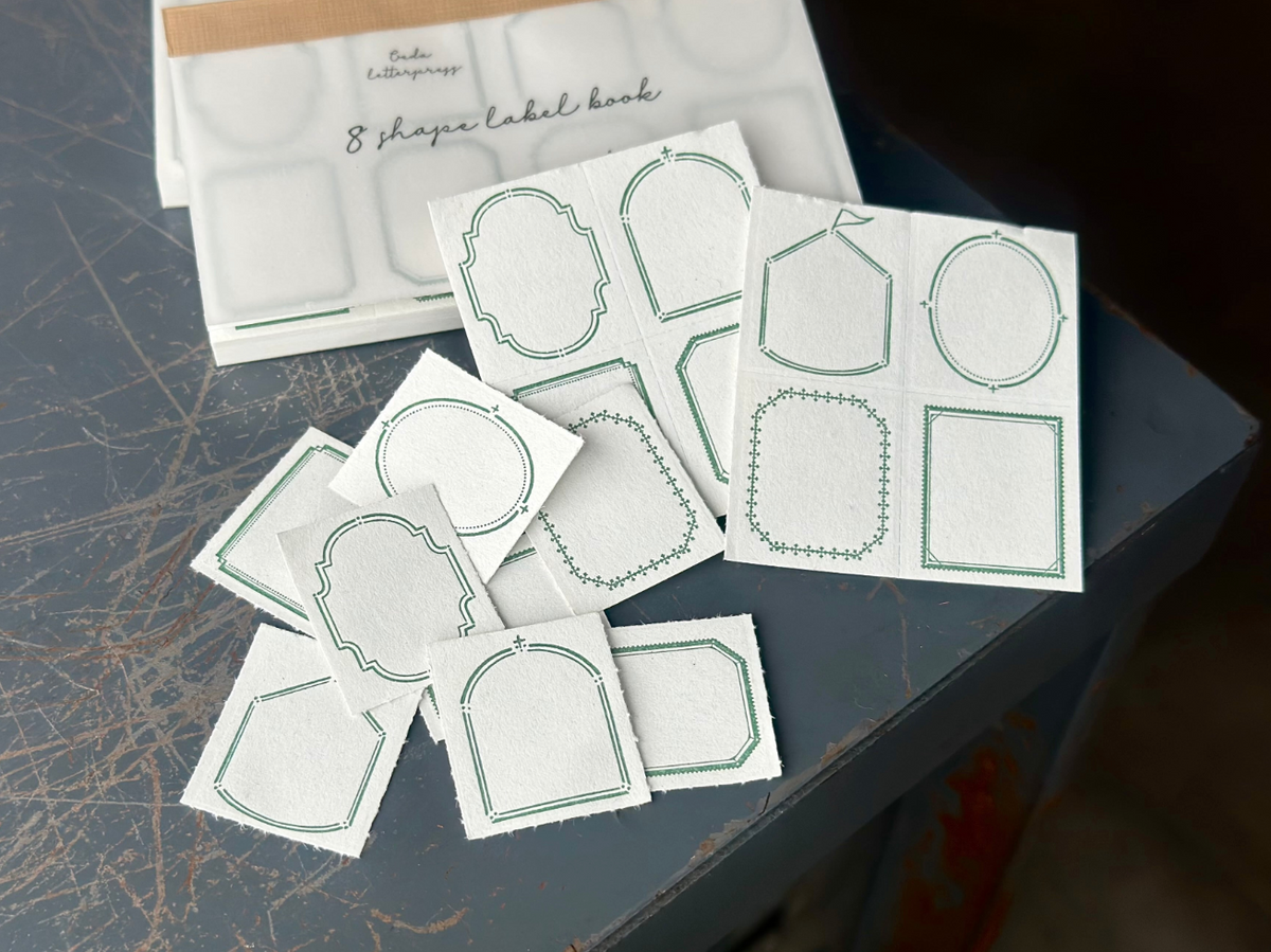 OEDA LETTERPRESS 8 Shape Label Book - Frame Green Limited Edition