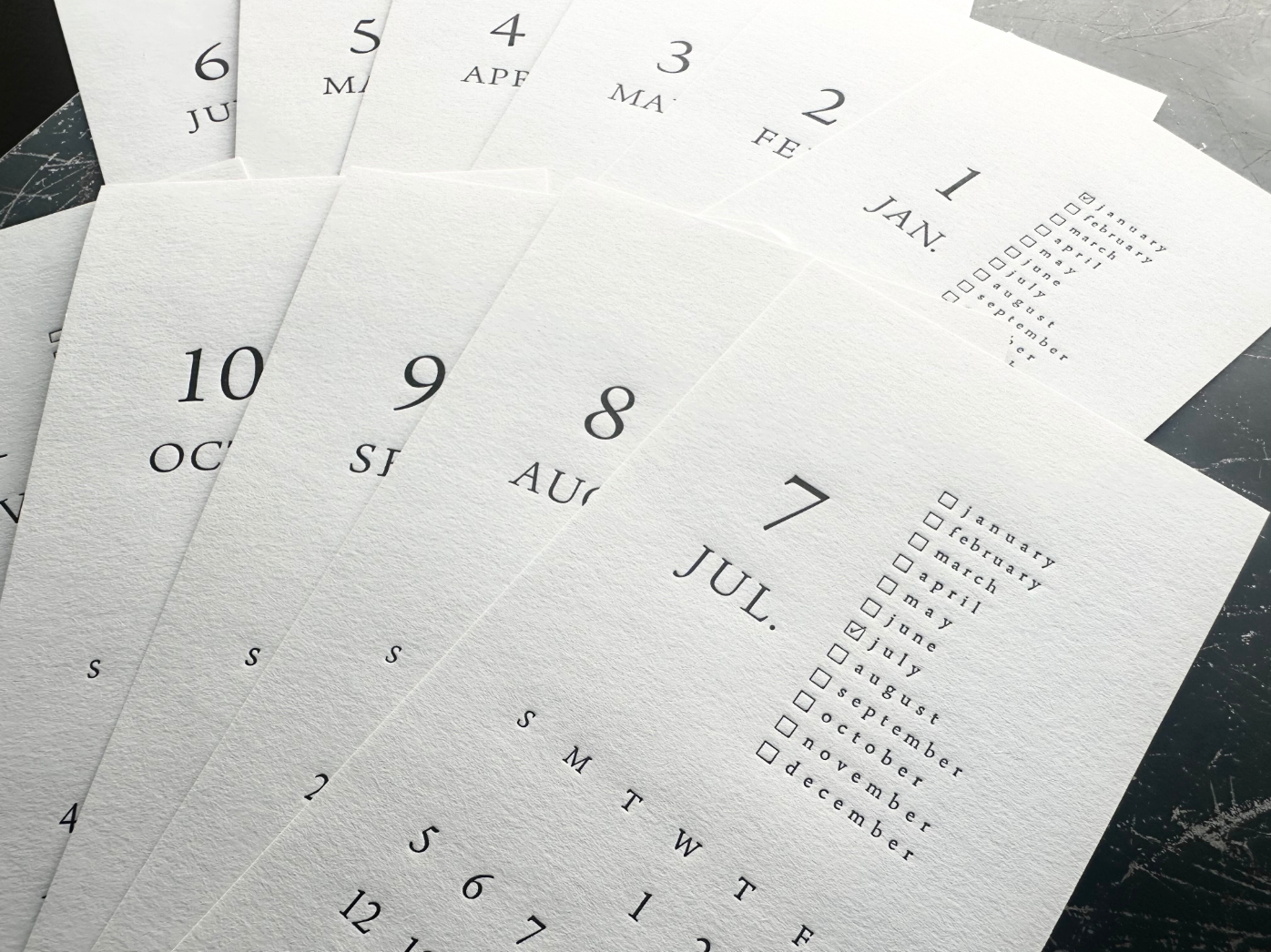 "NEW" LETTERPRESS CALENDAR 2026