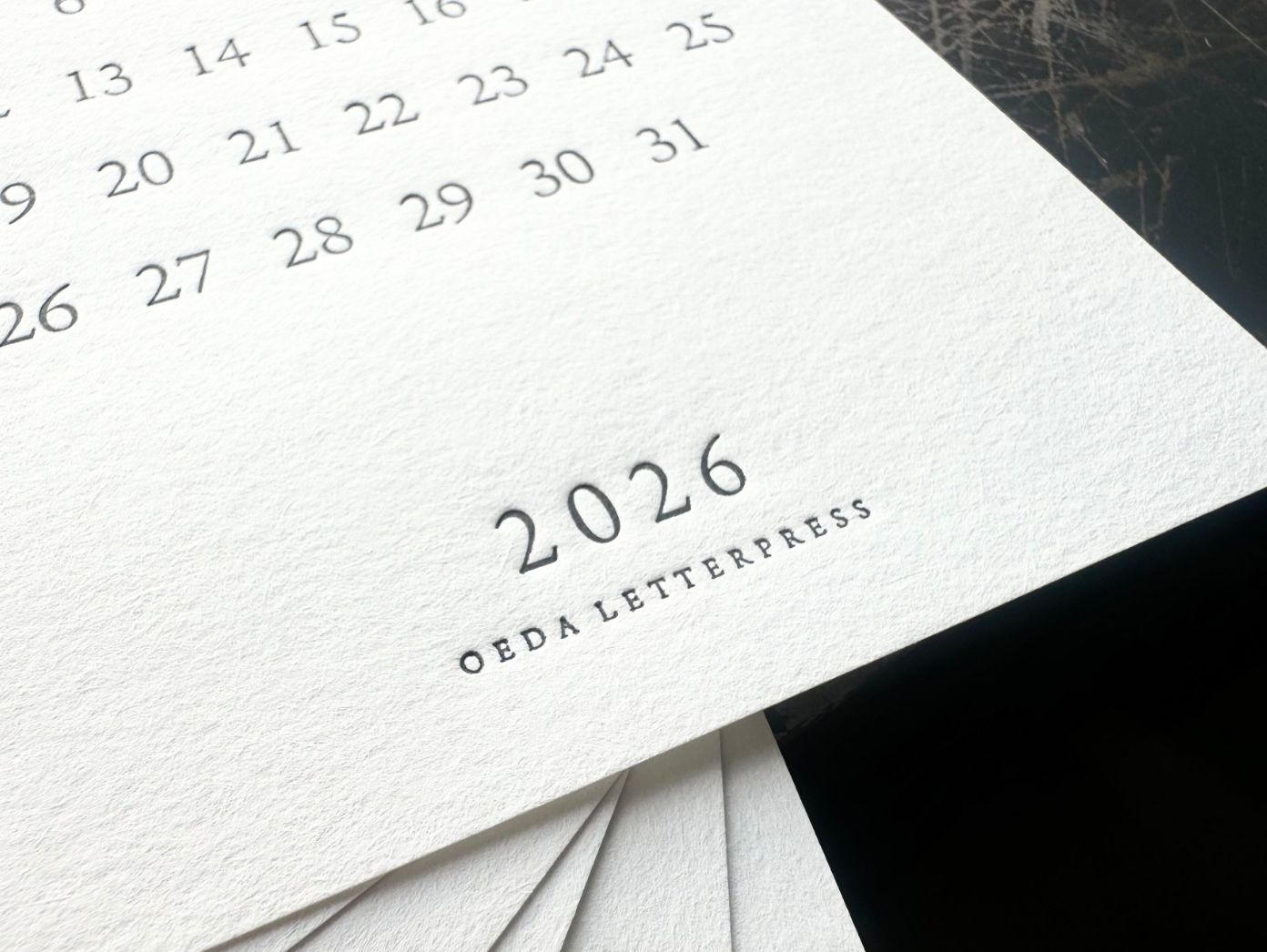 "NEW" LETTERPRESS CALENDAR 2026