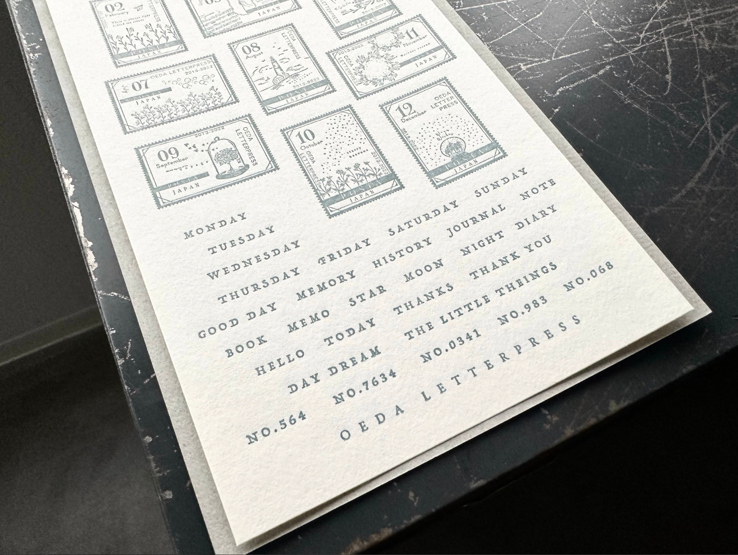 "NEW" 限定色LETTERPRESS sticker sheet【STAMP / Ash blue】