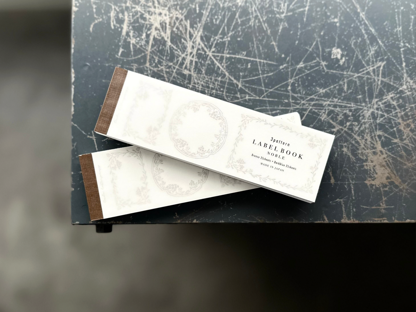 OEDA LETTERPRESS 3 Pattern Label Book - Noble Bronze & Dark Blue