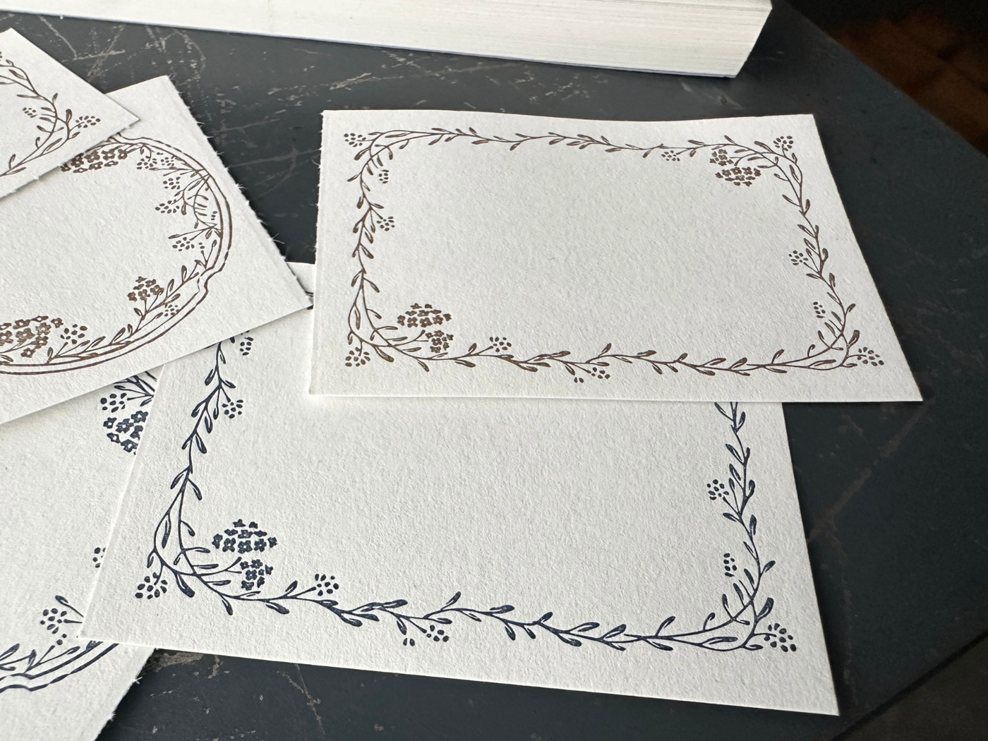 OEDA LETTERPRESS 3 Pattern Label Book - Noble Bronze & Dark Blue