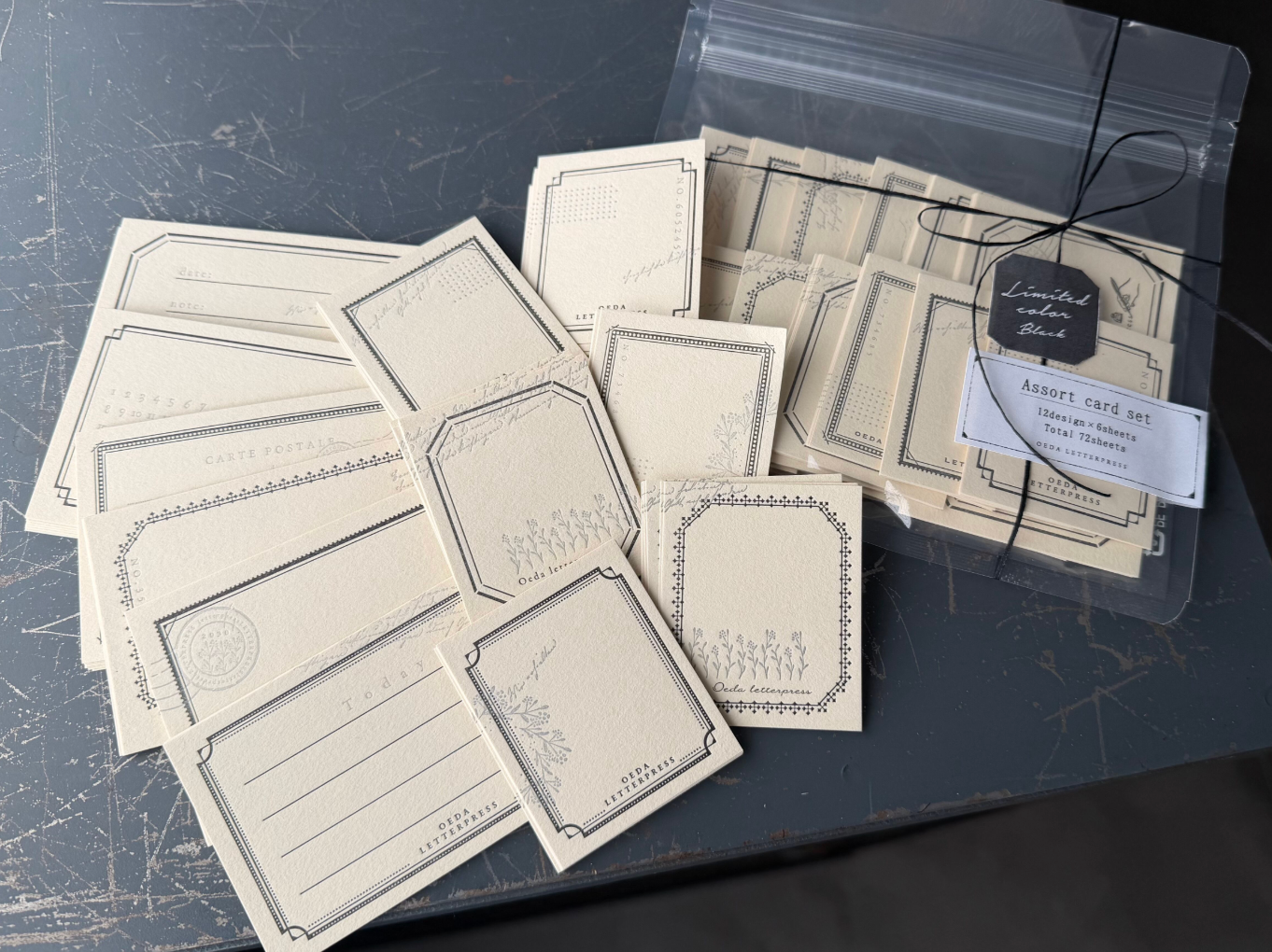 "NEW" Limited Edition  Assort card set / mellow Black（カード12種×6枚 計72枚入り）