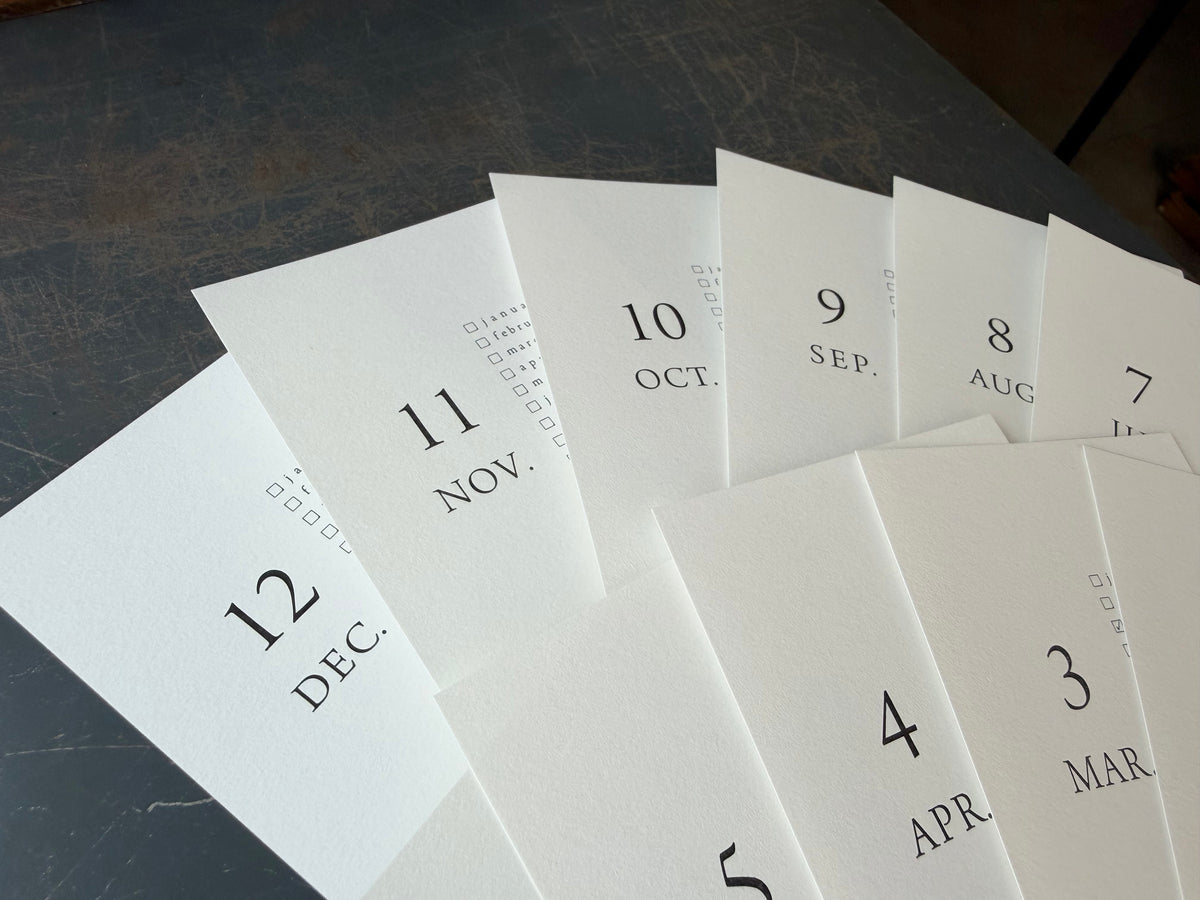 LETTERPRESS CALENDAR 2027