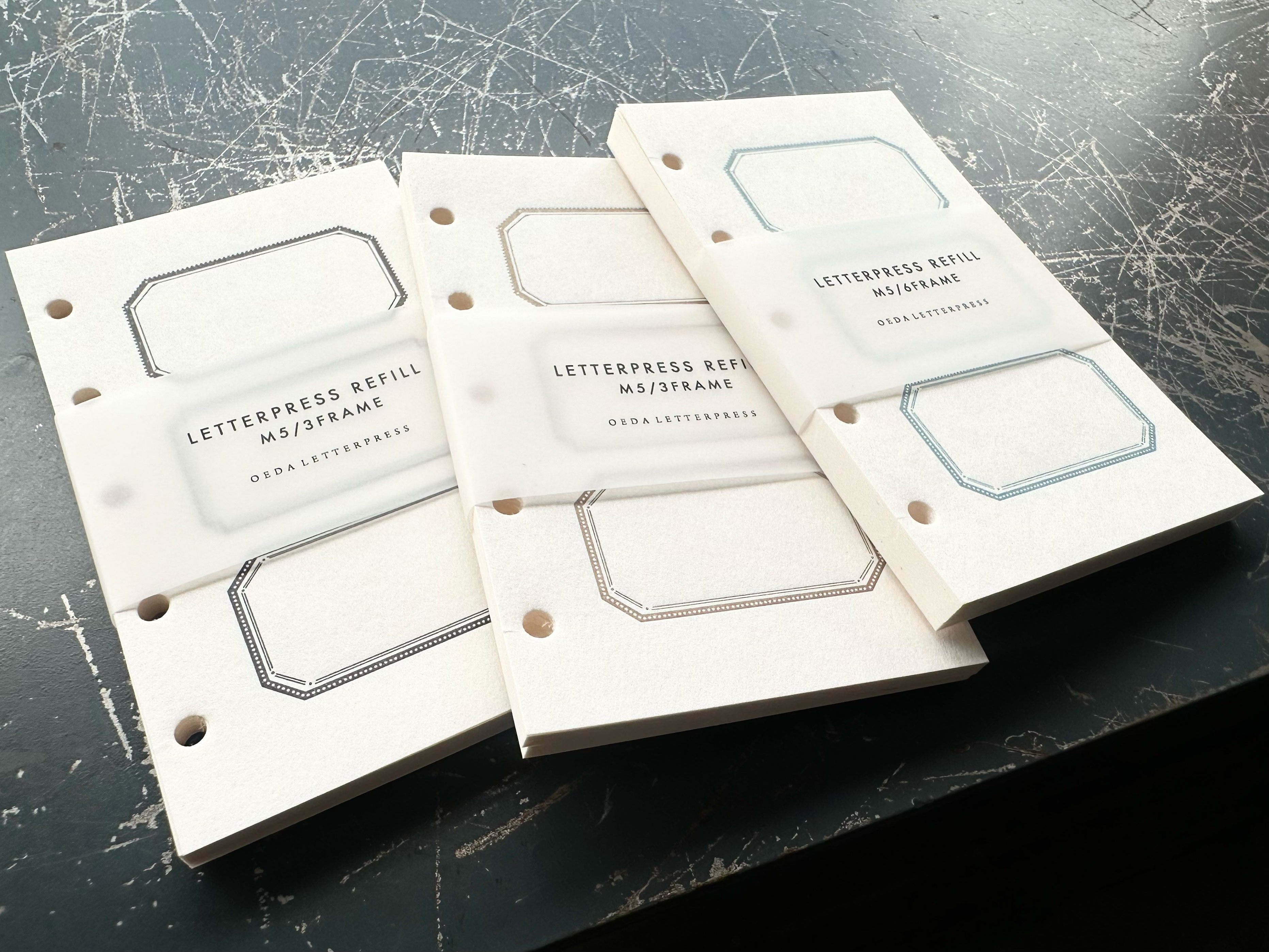 M5 LETTERPRESS REFILL 3frame【Black/Bronze/Pale blue】
