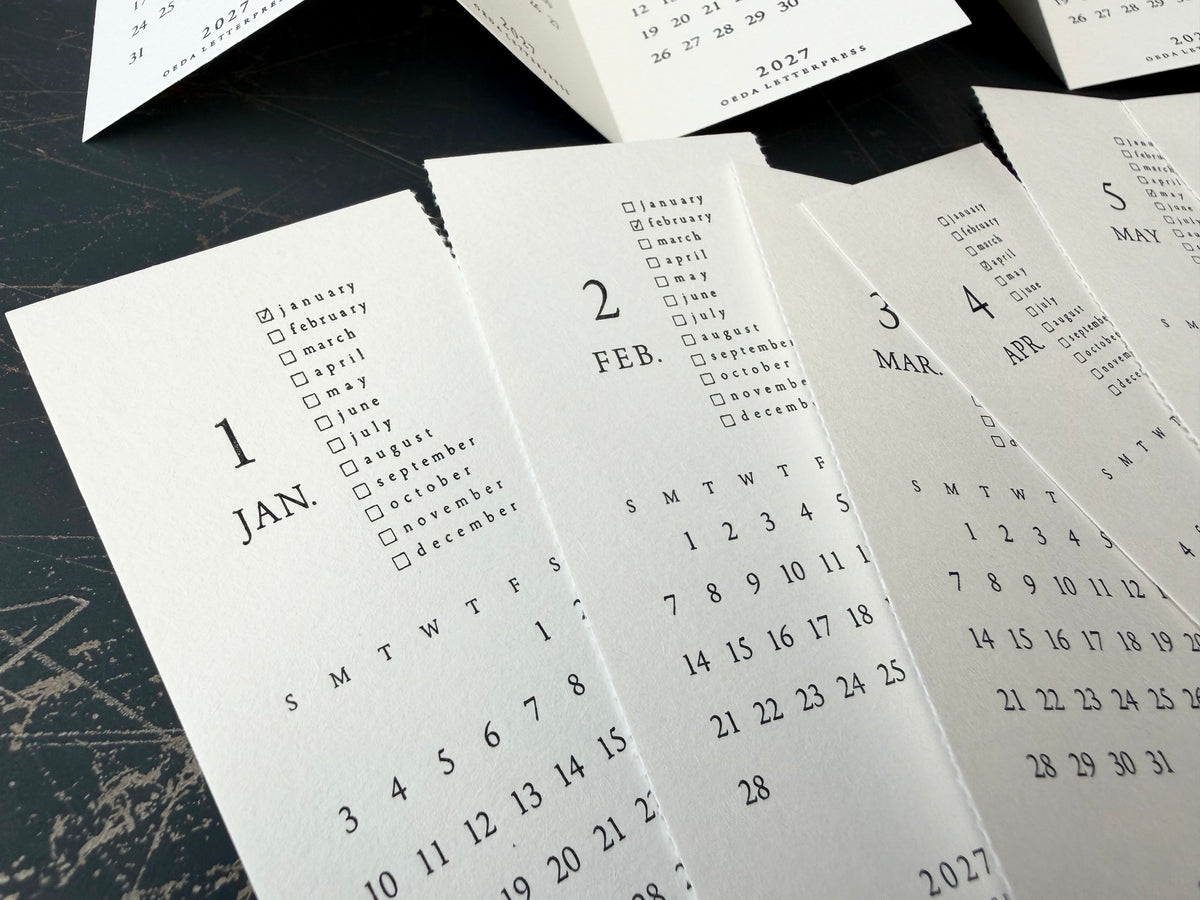 MINI LETTERPRESS CALENDAR 2027