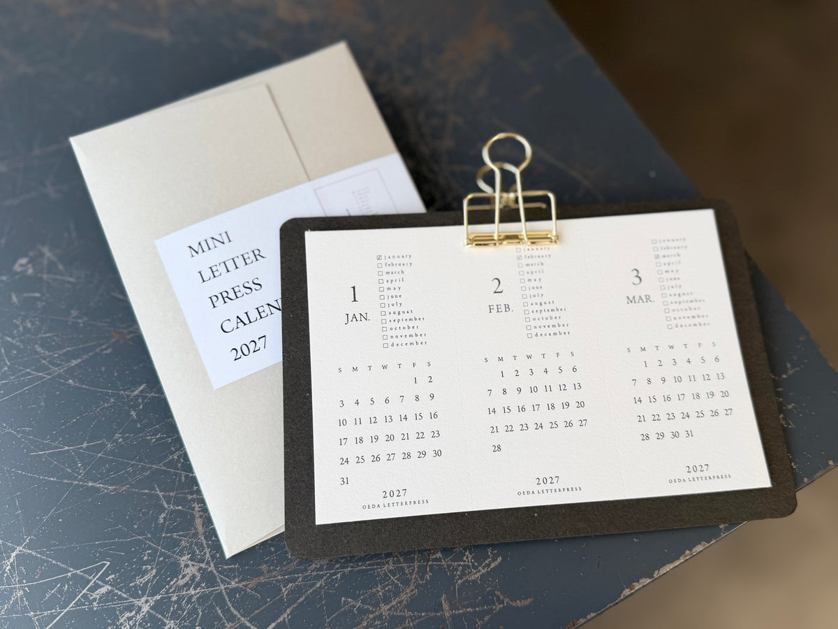 MINI LETTERPRESS CALENDAR 2027