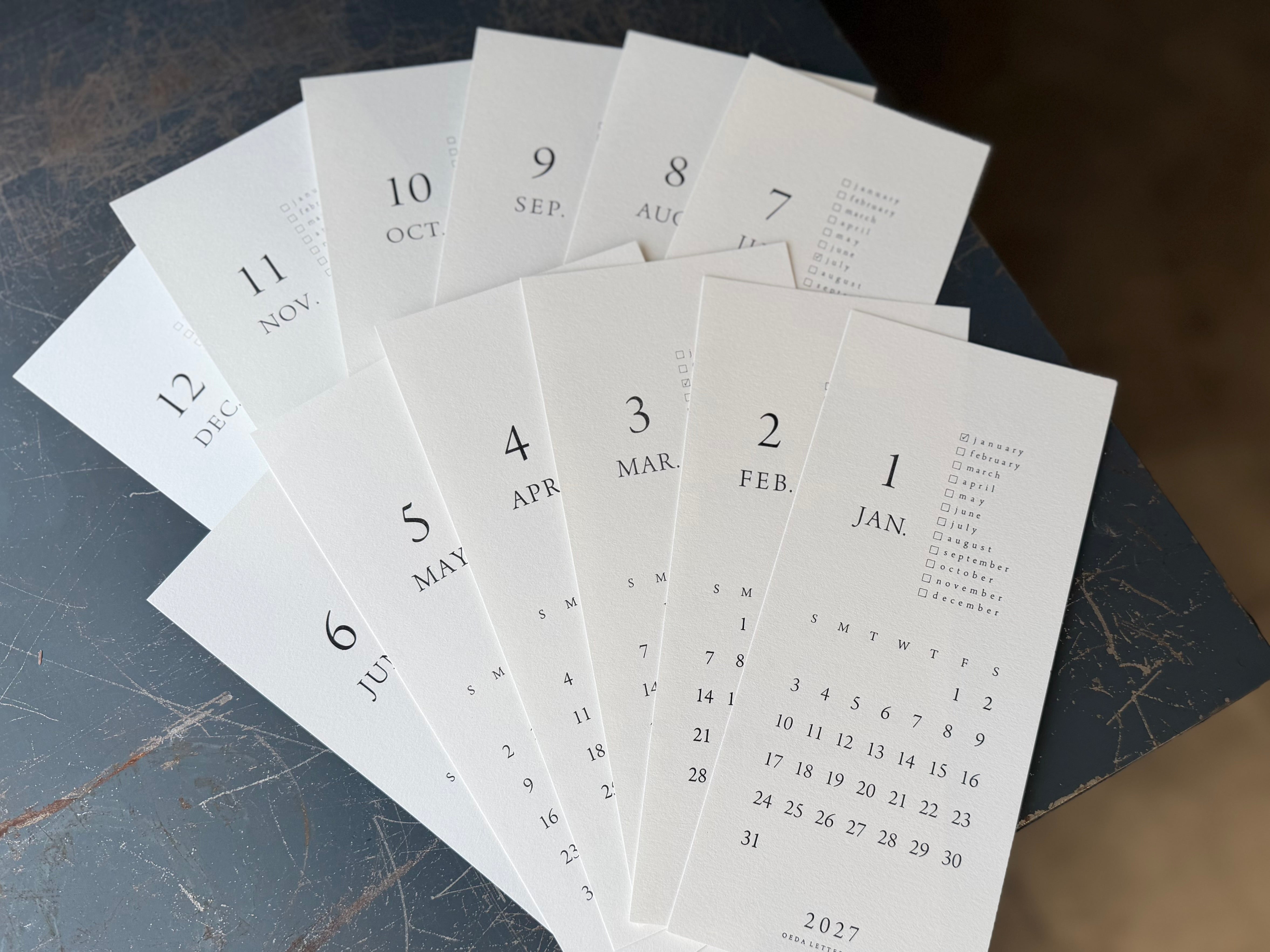 LETTERPRESS CALENDAR 2027