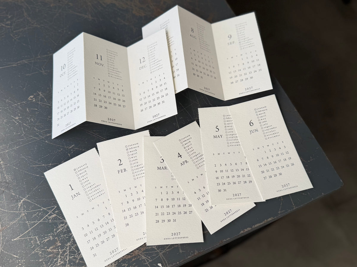 MINI LETTERPRESS CALENDAR 2027