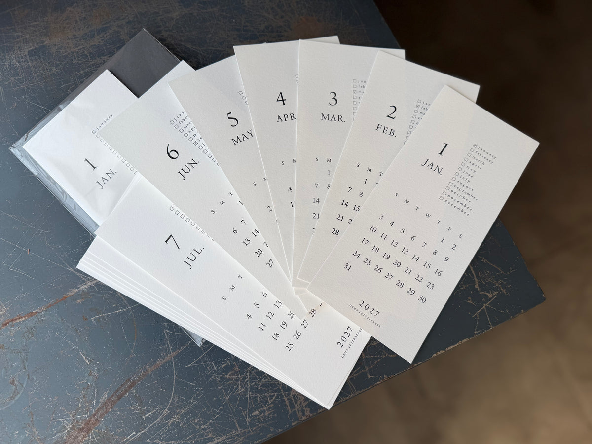 LETTERPRESS CALENDAR 2027