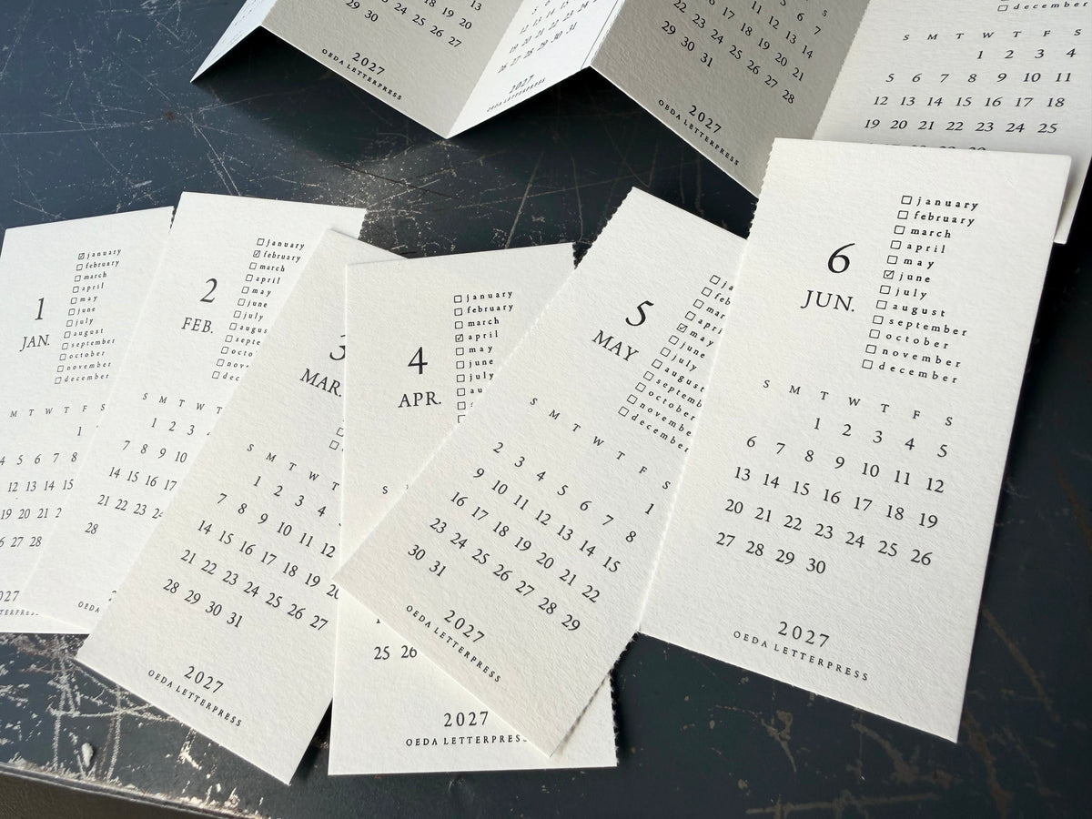 MINI LETTERPRESS CALENDAR 2027