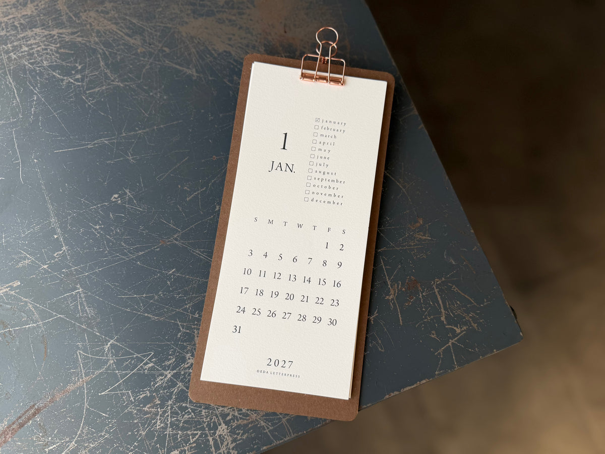 LETTERPRESS CALENDAR 2027