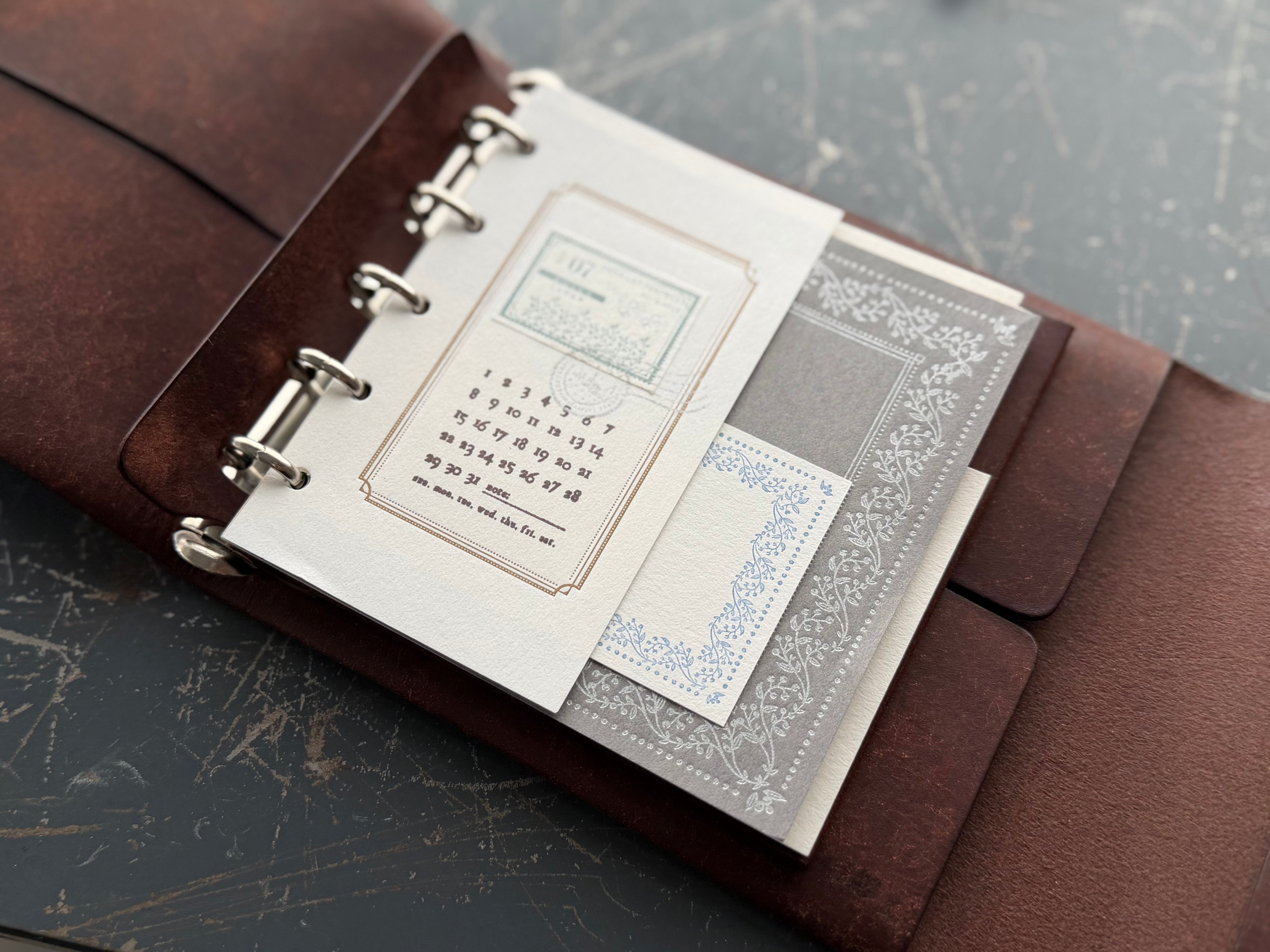 M5 square DIARY LEATHER COVER 【Dark brown】