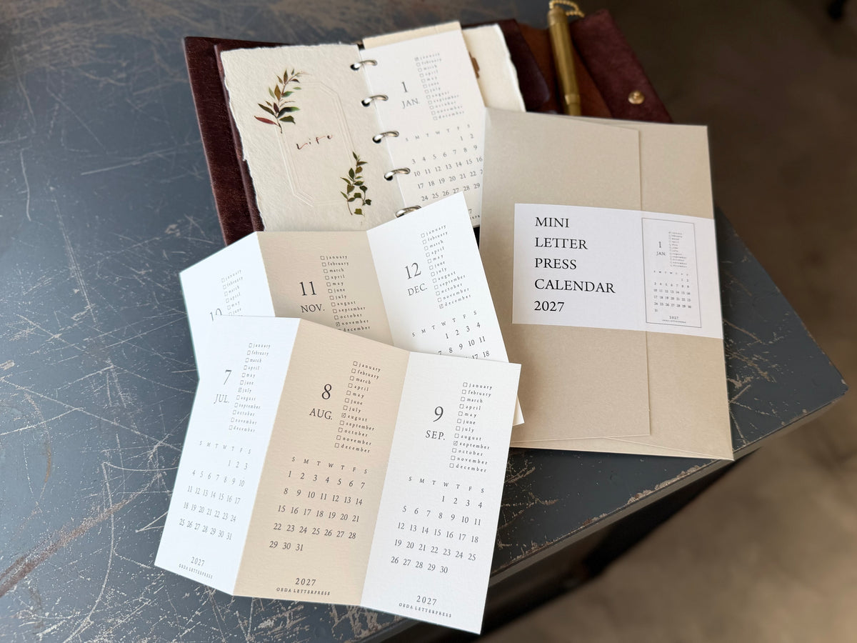 MINI LETTERPRESS CALENDAR 2027