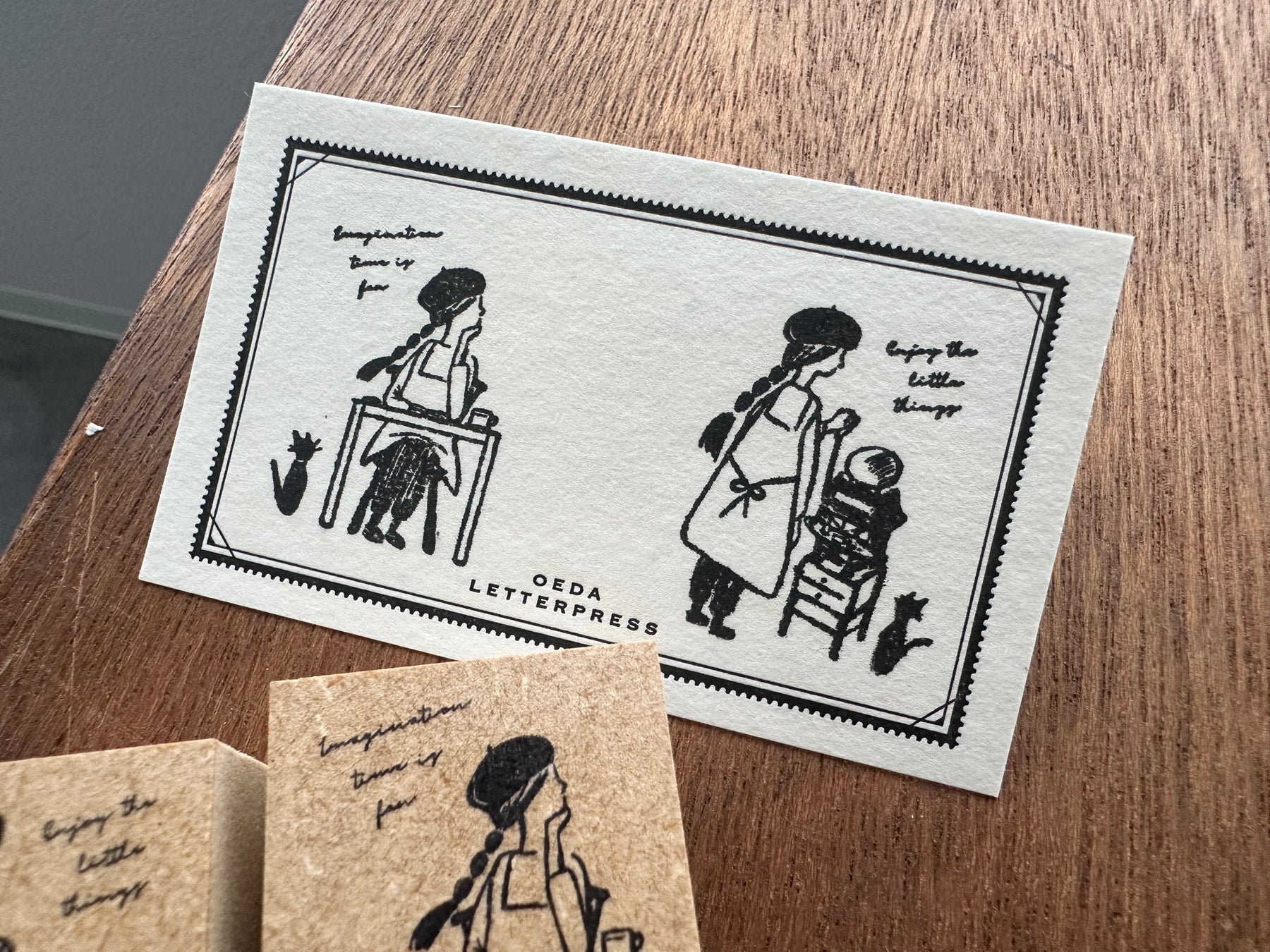 OEDA LETTERPRESS Rubber Stamp - Letterpress Girl