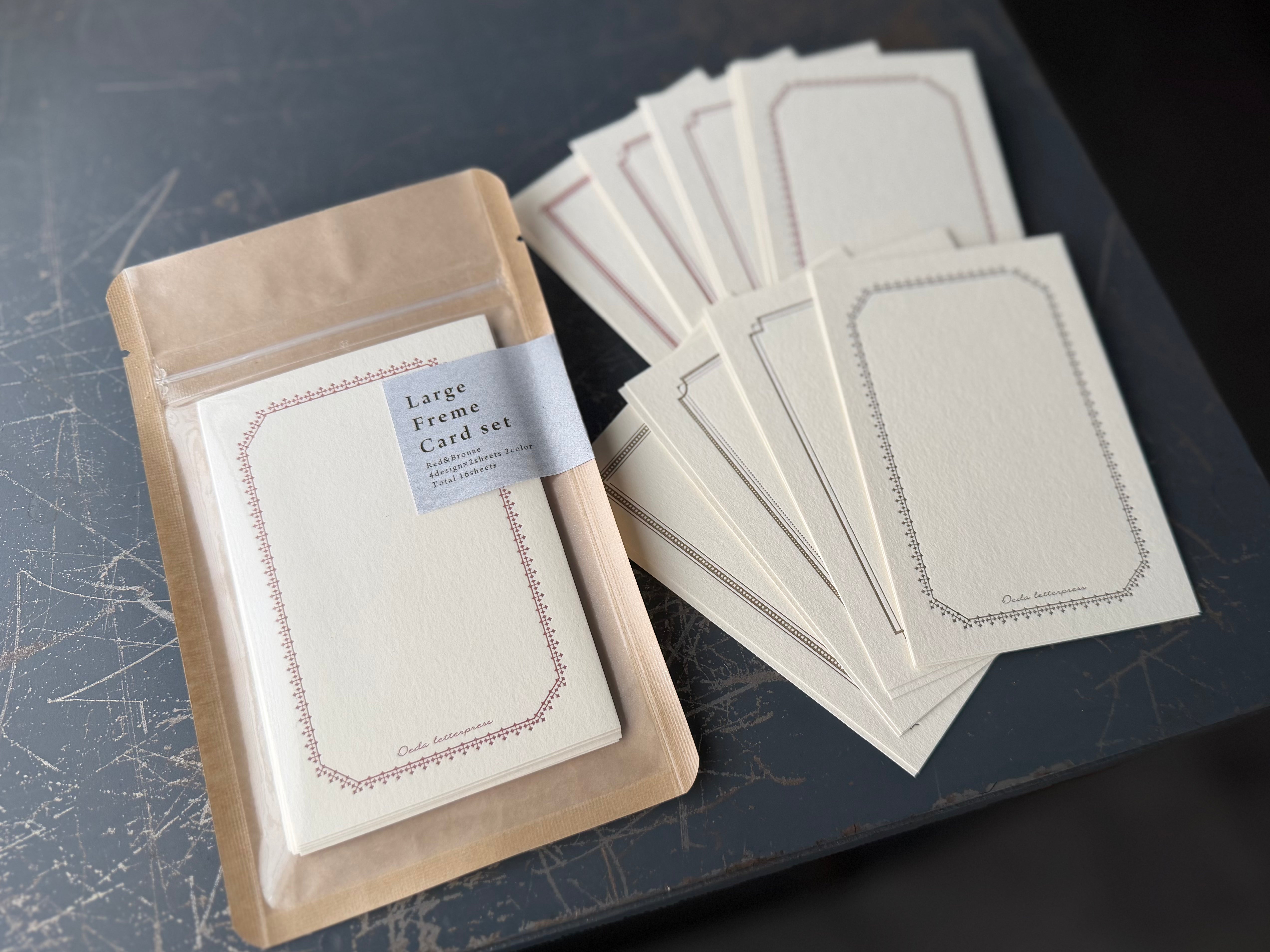 Large frame card set 【Pale blue＆Dark blue / Red&amp;Bronze 】