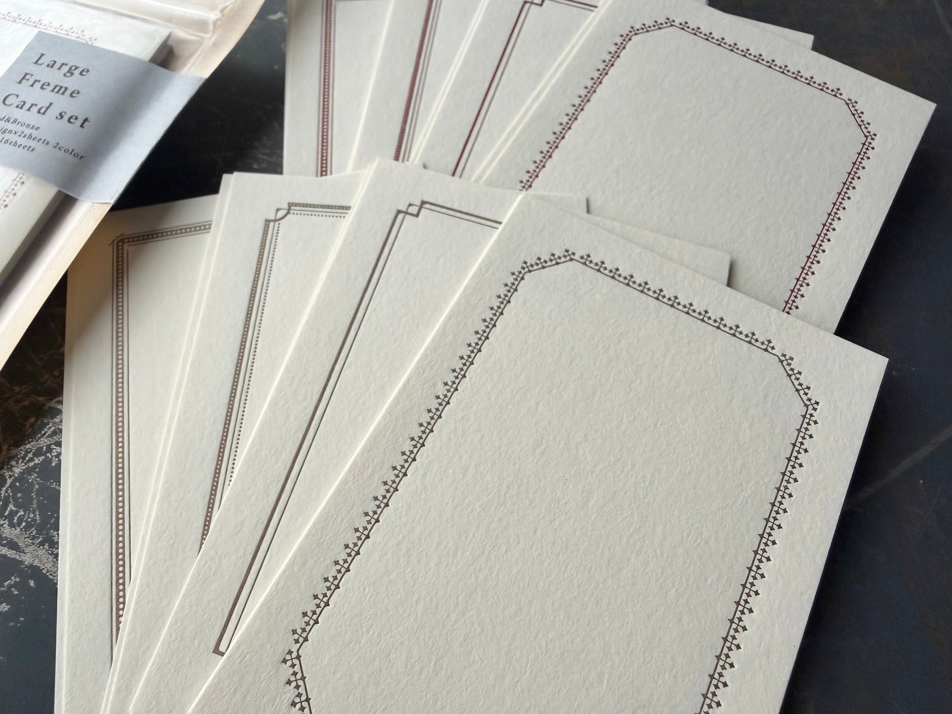 Large frame card set 【Pale blue＆Dark blue / Red&amp;Bronze 】