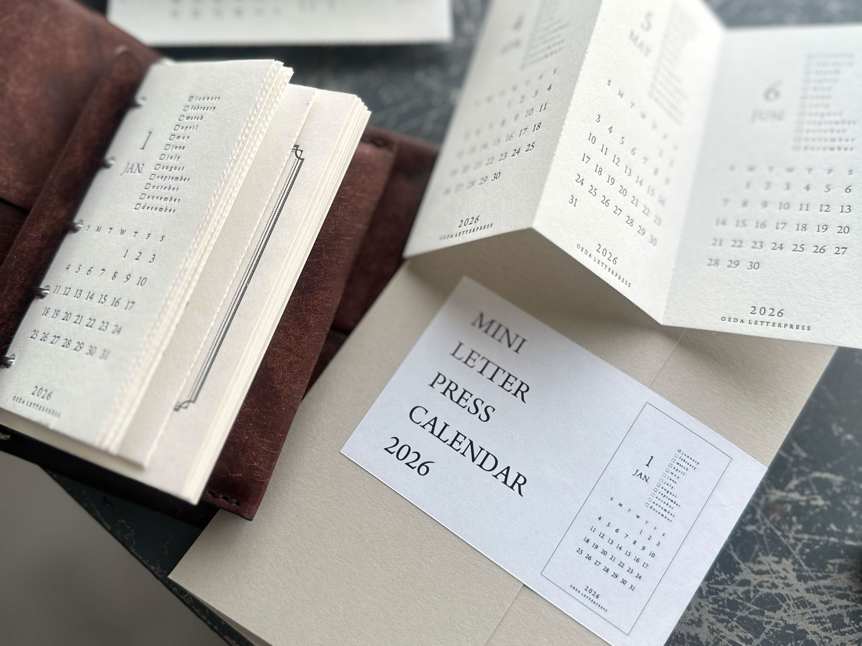 "NEW" MINI LETTERPRESS CALENDAR 2026