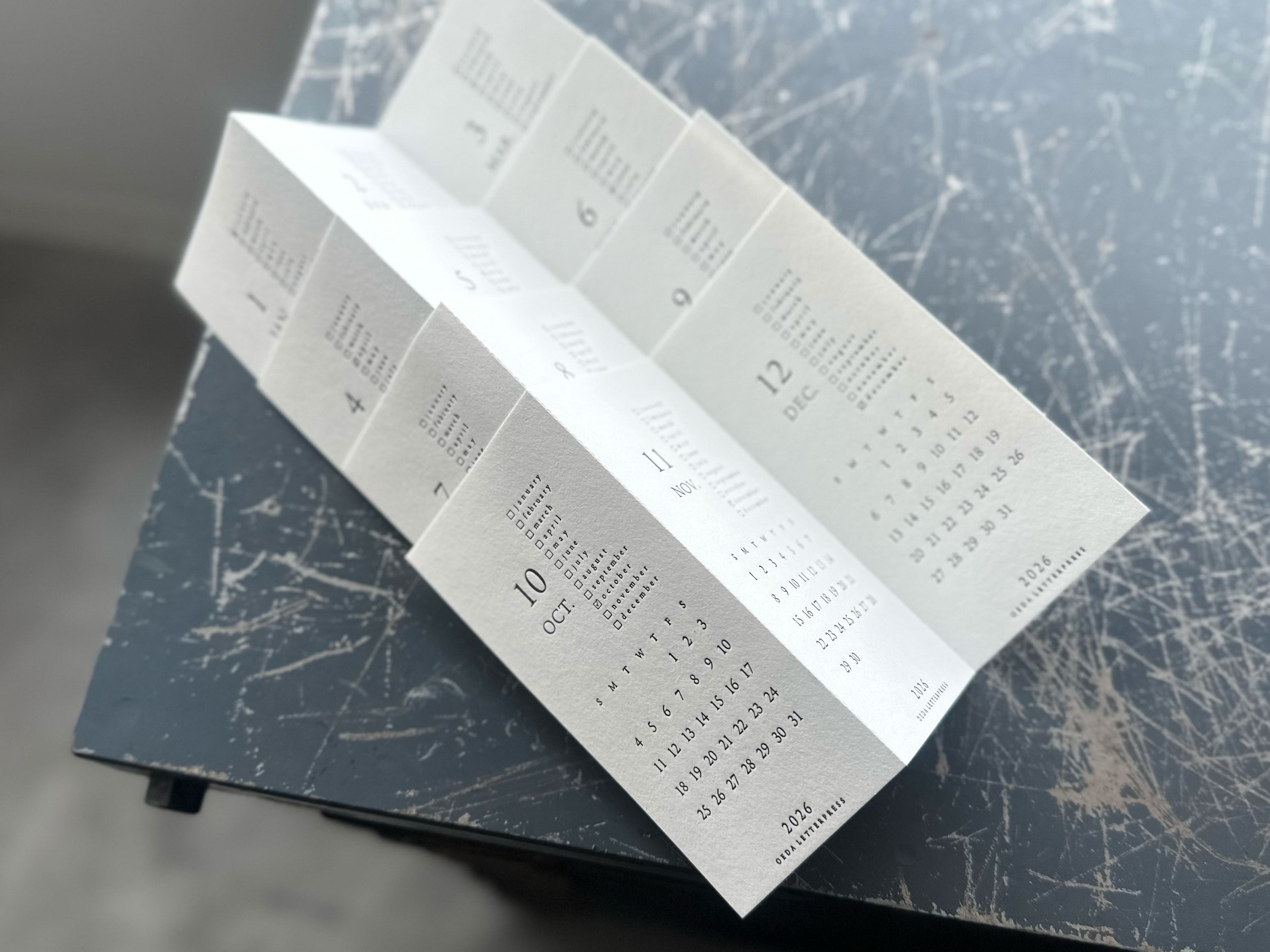 "NEW" MINI LETTERPRESS CALENDAR 2026